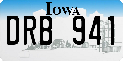 IA license plate DRB941
