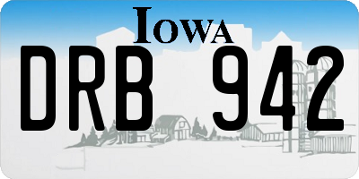 IA license plate DRB942