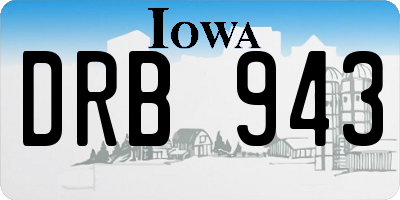 IA license plate DRB943