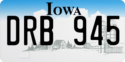 IA license plate DRB945