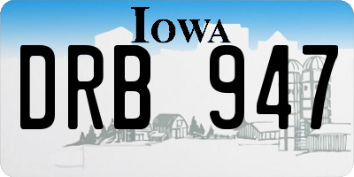 IA license plate DRB947