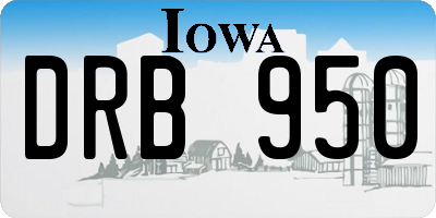 IA license plate DRB950