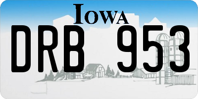 IA license plate DRB953