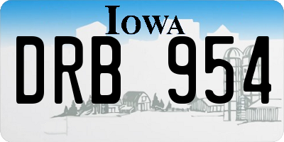 IA license plate DRB954