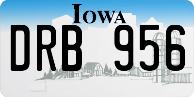 IA license plate DRB956