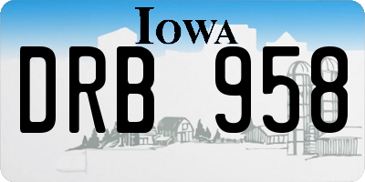 IA license plate DRB958
