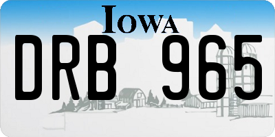 IA license plate DRB965