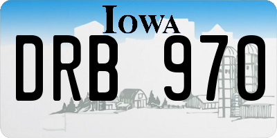 IA license plate DRB970