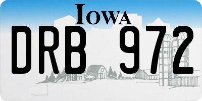 IA license plate DRB972