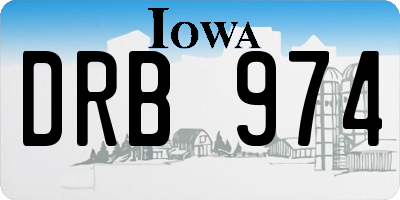 IA license plate DRB974