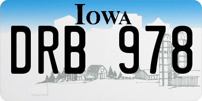 IA license plate DRB978
