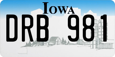 IA license plate DRB981