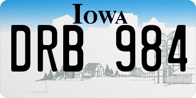 IA license plate DRB984
