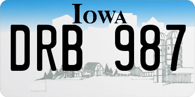 IA license plate DRB987