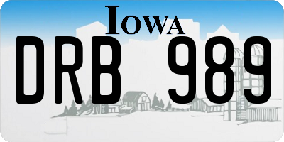 IA license plate DRB989