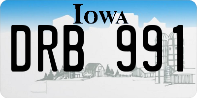 IA license plate DRB991