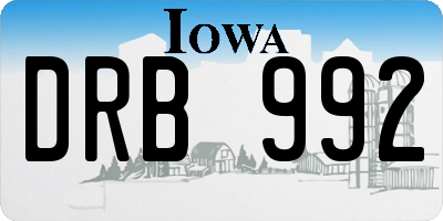 IA license plate DRB992
