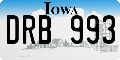 IA license plate DRB993