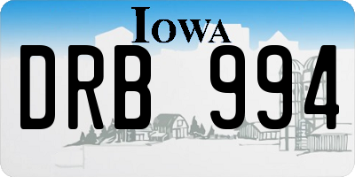 IA license plate DRB994