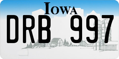 IA license plate DRB997