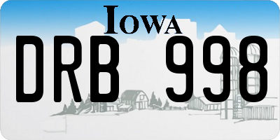 IA license plate DRB998