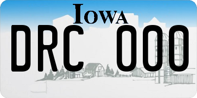 IA license plate DRC000
