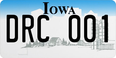 IA license plate DRC001