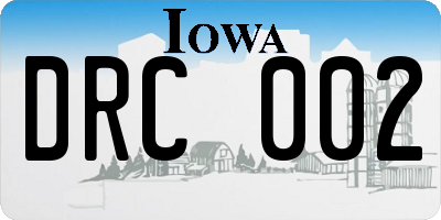IA license plate DRC002