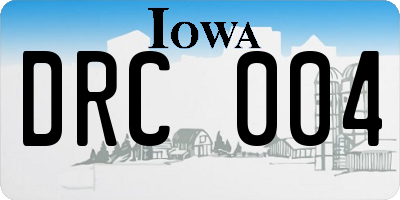 IA license plate DRC004