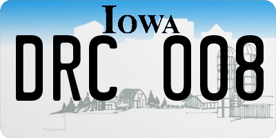 IA license plate DRC008