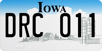 IA license plate DRC011