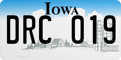 IA license plate DRC019