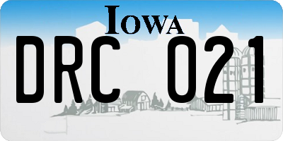 IA license plate DRC021