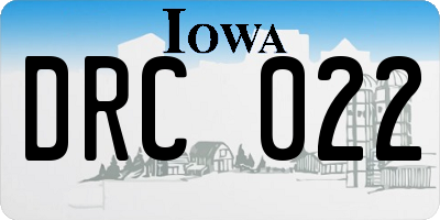 IA license plate DRC022