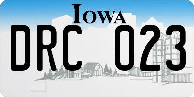 IA license plate DRC023