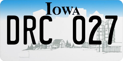 IA license plate DRC027