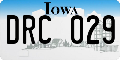 IA license plate DRC029