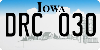 IA license plate DRC030