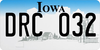 IA license plate DRC032