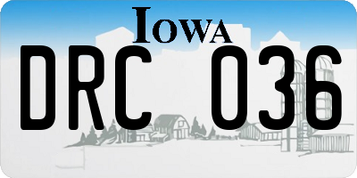 IA license plate DRC036