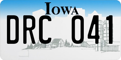 IA license plate DRC041