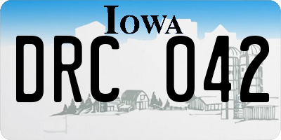 IA license plate DRC042