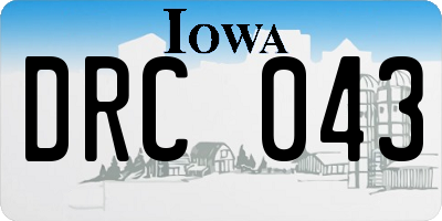 IA license plate DRC043