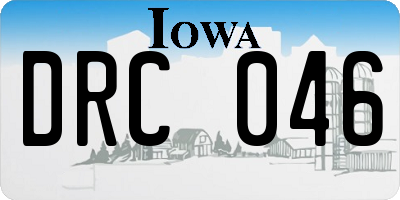 IA license plate DRC046