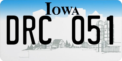 IA license plate DRC051