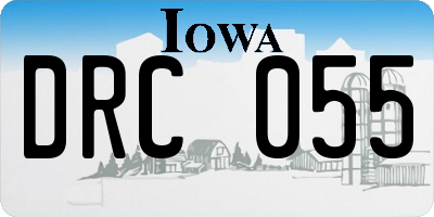 IA license plate DRC055