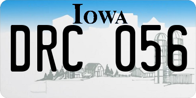 IA license plate DRC056