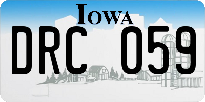 IA license plate DRC059