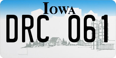 IA license plate DRC061