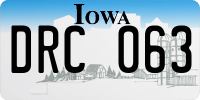 IA license plate DRC063